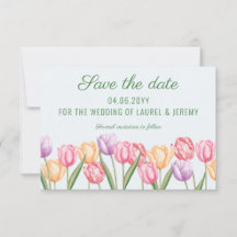 Tulipas Flores Pastel Aquarela Casamento Primavera