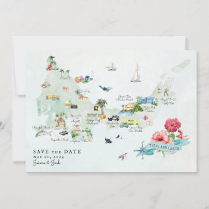 Reserve A Data Turks & Caicos Mapa de Itinerário de Casamento d