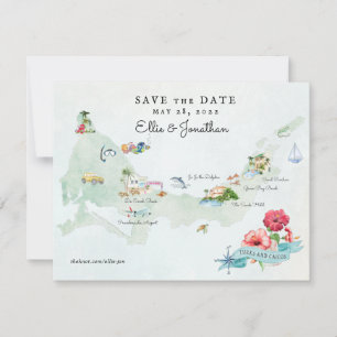 Reserve A Data Turks & Caicos Mapa de Itinerário de Casamento d