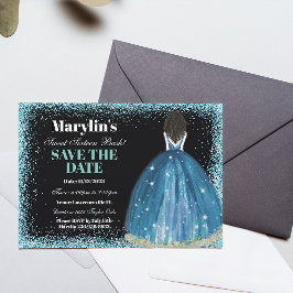 Reserve A Data Turquesa Glitter Princess Bash: Doce Dezesseis