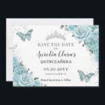 Reserve A Data Turquoise Floral Quinceanera Sweet 16 Butterflies<br><div class="desc">Matching items available in store! (c) The Happy Cat Studio</div>