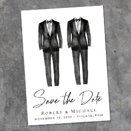 Reserve A Data Tuxedo de casamento gay elegante em aquarela