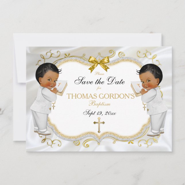 Reserve A Data Twin Baby Boys Baptism Salvar Data Dourada Cruz Br (Frente)