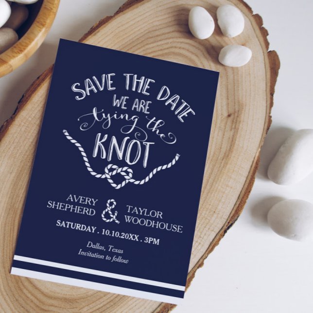 Reserve A Data Tying the Knot Calligraphy Save the Date (Criador carregado)