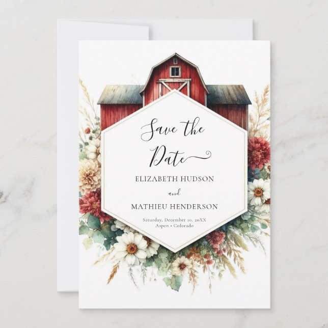 Reserve A Data Typografia Boho Barnyard Wedding (Frente)