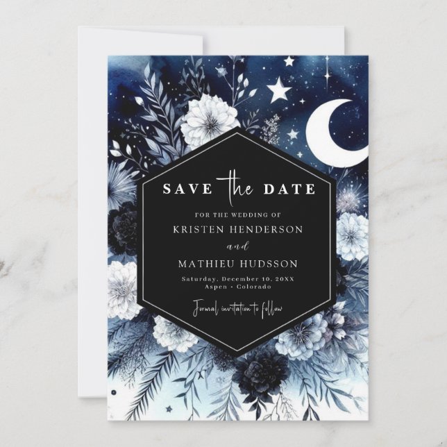Reserve A Data Typografia Moonlit Wedding (Frente)