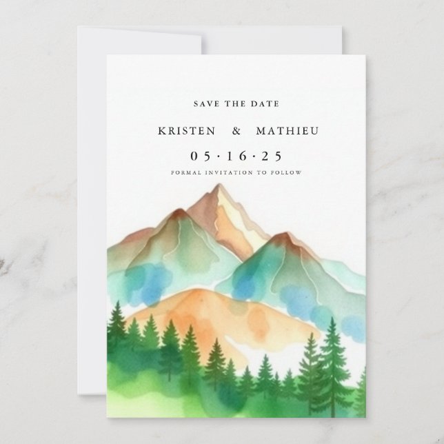 Reserve A Data Typografia Mountain (Frente)