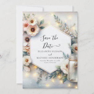 Reserve A Data Typografia Unique Mason Jar Wedding