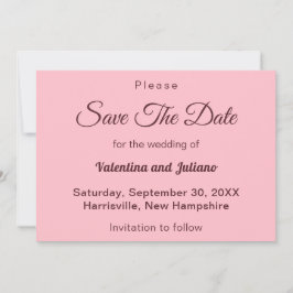 Reserve A Data Typography Style Minimalist Pink Wedding