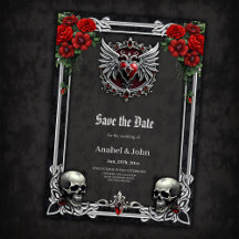 Uma simbiose gótica, cabelos elegantes e crânios