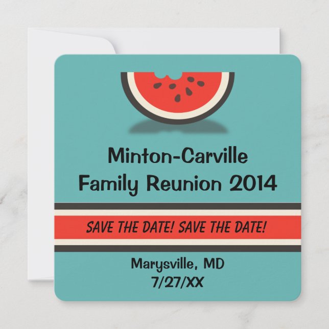 Reserve A Data União da Família Watermelon Salve a Data (Frente)