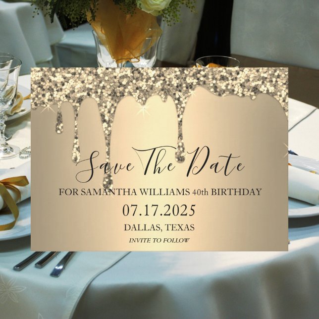 Reserve A Data Unidades de brilho Dourado do Sparkle de aniversár (Criador carregado)