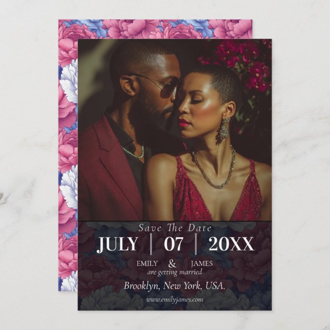 Reserve A Data Unique Peonies Themed Autumn Wedding (Frente/Verso)