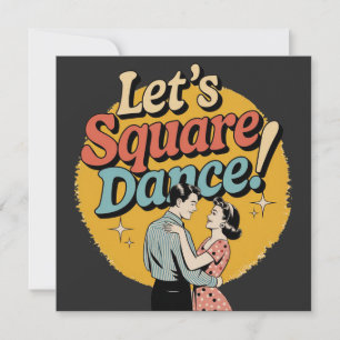 Reserve A Data Vamos Dançar Quadrado Presente retro de dança quad