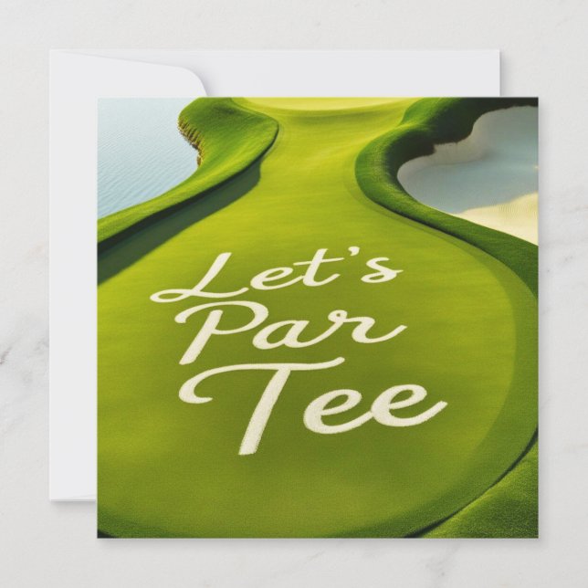 Reserve A Data Vamos de Golfe Par Tee texto sobre colocar verde (Frente)