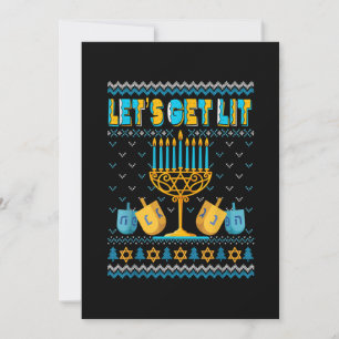 Reserve A Data Vamos Lit Menorah Hanukkah Engraçado Natal Feio
