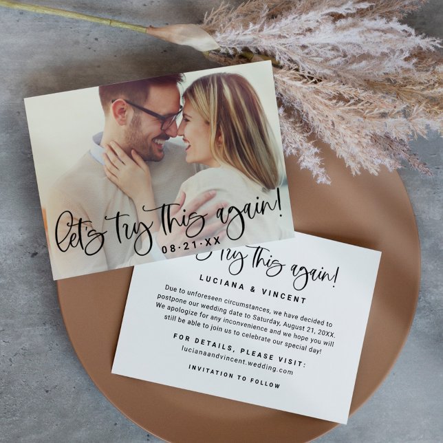 Reserve A Data Vamos Tente Novamente Esta Foto Moderna De Casamen (Criador carregado)