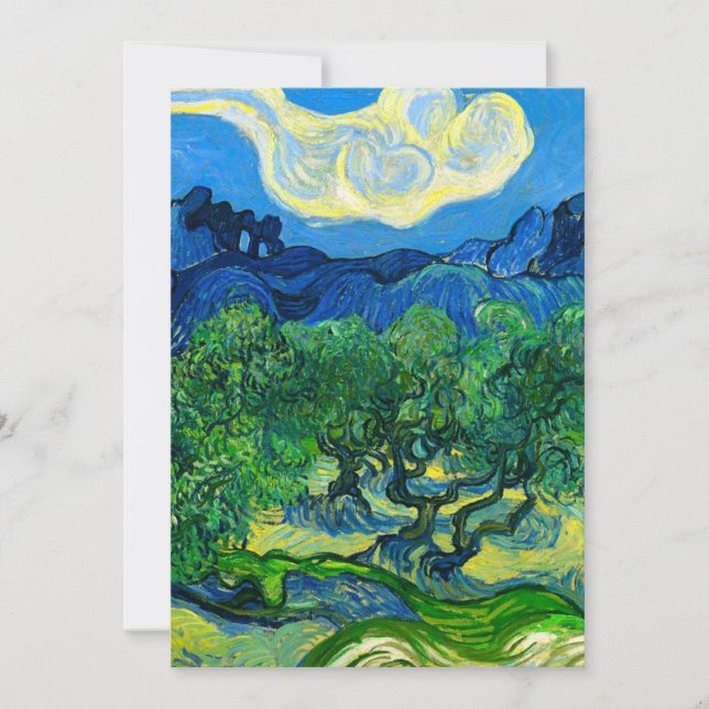 Reserve A Data Van Gogh Olive Trees em Paisagem Montanhosa (Frente)