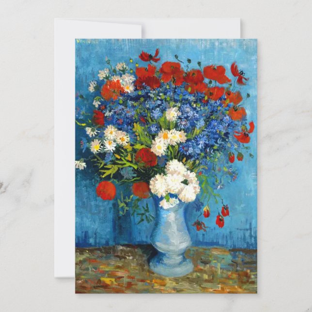 Reserve A Data Van Gogh Vase com Cornflower e Poppies (Frente)