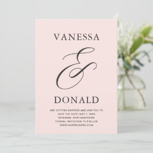 Reserve A Data Vanessa Blush Moderno Casamento Rosa
