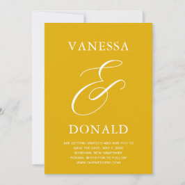 Reserve A Data Vanessa Mustard Yellow Modern Wedding