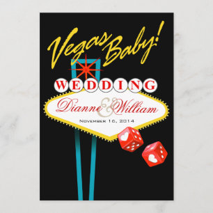 Reserve A Data Vegas Baby! Casamento Salve a Data em preto