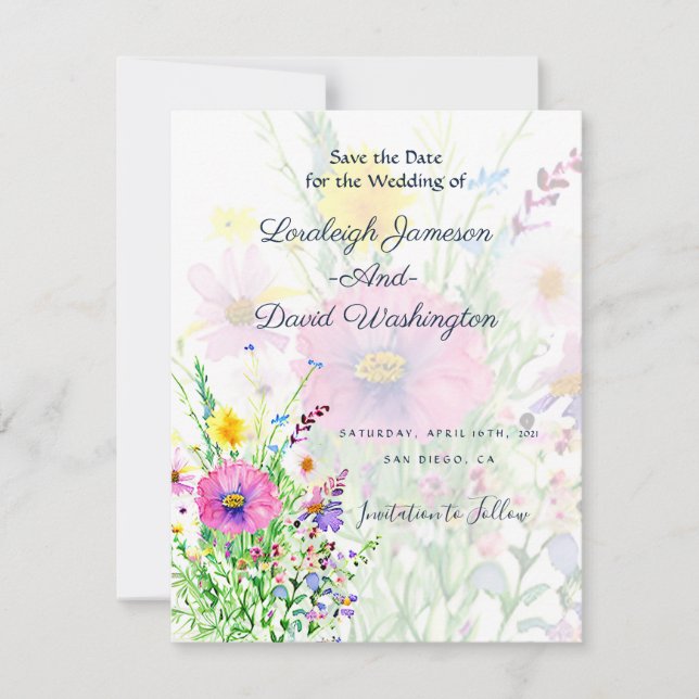 Reserve A Data Vegetais primavera coloridos personalizados (Frente)