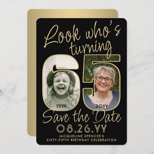 Reserve A Data Veja quem tem 65 fotos Douradas e pretas 2 (Frente/Verso)