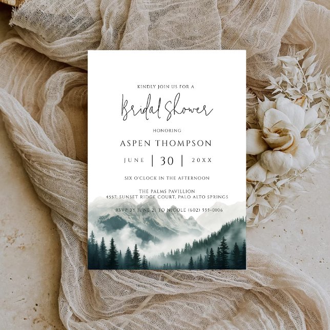 Reserve A Data Verdant Peaks Misty Forest Water Bridal Shower  (Criador carregado)