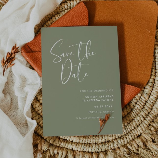 Reserve A Data Verde elegante e moderno (Criador carregado)