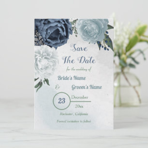 Reserve A Data verde floral branco e azul