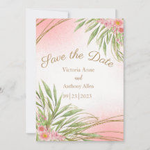 Verde Floral Rosa Elegante Aquarela Moderna