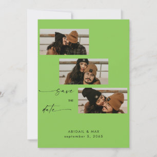 Reserve A Data Verde limão Colagem Foto Casamento Salvar Data