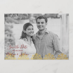 Reserve A Data Vermelho elegante n economias Dourados de Ganesha