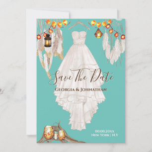 Reserve A Data Vestido de macramê boho com luzes cintilantes na c