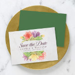 Reserve A Data Vibrant Blooms Marble Salve a Data<br><div class="desc">Este elegante cartão floral salva a data com flores vibrantes, com as palavras "salvar a data" em um script de tendência, tudo contra um fundo de mármore pálido na frente e um fundo de cor verde. Personalize esta placa substituindo o texto do espaço reservado na modelo para adicionar suas informações....</div>