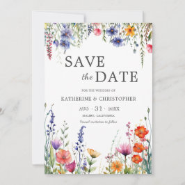 Reserve A Data Vibrant Wildflowers Elegant Wedding Clear