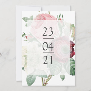 Reserve A Data Victoria, floral, botânica vintage salvar a data
