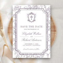 Victorian White and Dusty Purple Catholic Wedding