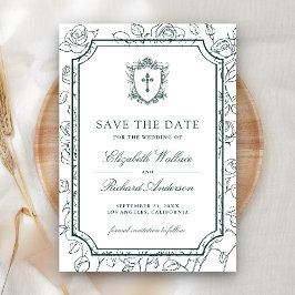 Reserve A Data Victorian White and Emerald Green Catholic Wedding