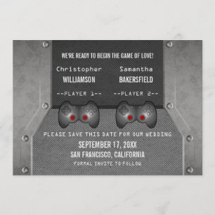 Reserve A Data Vídeo Jogo Salvar a data Convidar, Cinza