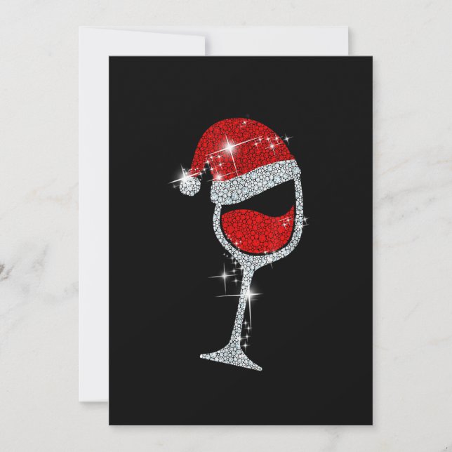 Reserve A Data Vidros de vinho Papai Noel Natal Engraçado Xmas Wi (Frente)