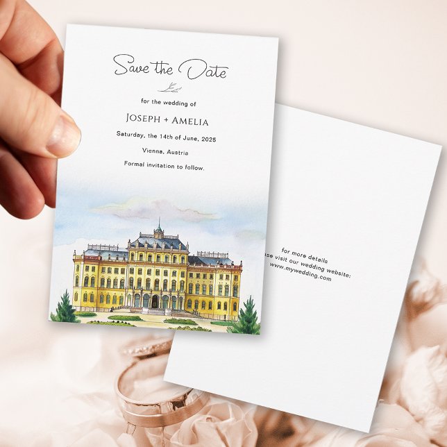 Reserve A Data Viena Áustria Destino Casamento Salvar a Data (Vienna Austria Destination Wedding Save the Date)