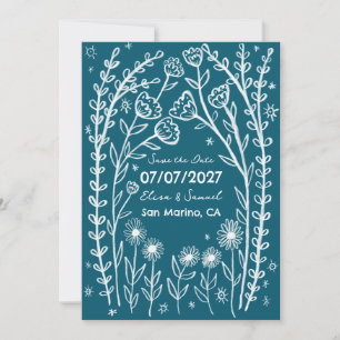 Reserve A Data Vinhas de Flores Silvestres Casamento Salve a Data
