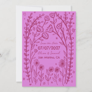 Reserve A Data Vinhas de Flores Silvestres Casamento Salve a Data