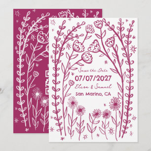 Reserve A Data Vinhas de Flores Silvestres Casamento Salve a Data