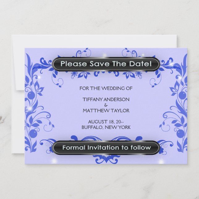 Reserve A Data Vinhas roxas para espiral de Lavanda salvam a data (Frente)