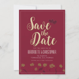 Reserve A Data Vinho Vermelho Simples E Elegante Moderno De Casam