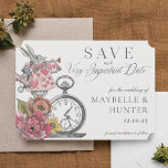 Reserve A Data Vintage Alice No País Das Maravilhas Data Muito Im<br><div class="desc">Peça a seu convidado que marque seus calendários para seu encontro muito importante com nossa bela vintagem Alice no casamento temático da Terra Maravilha, salve a data. Perfeito para um casamento com a Alice no País das Maravilhas. Restauramos meticulosamente a icônica Alice no País das Maravilhas, a ilustração de coelho...</div>