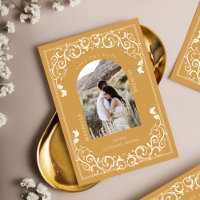 Vintage Antique Flourish Scroll Yellow Foto